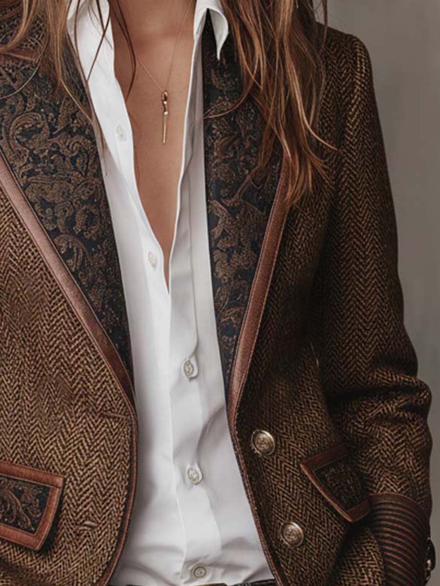 Francesca | Blazer con Inserti a Zigzag Stampati